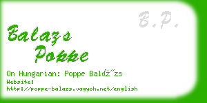 balazs poppe business card